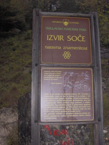 Informační tabule ve slovinštině, ale dá se luštit celkem dobře.