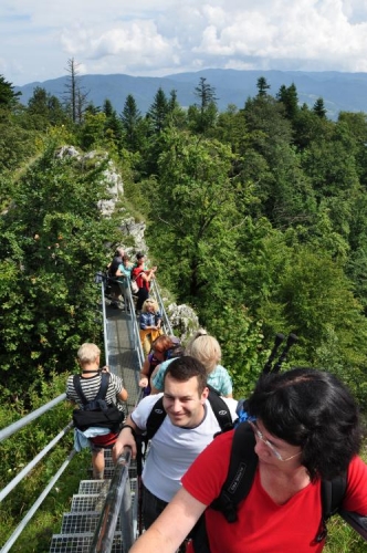 Takto vypadá vrcholový výstup na Trzy Korony (982m).
