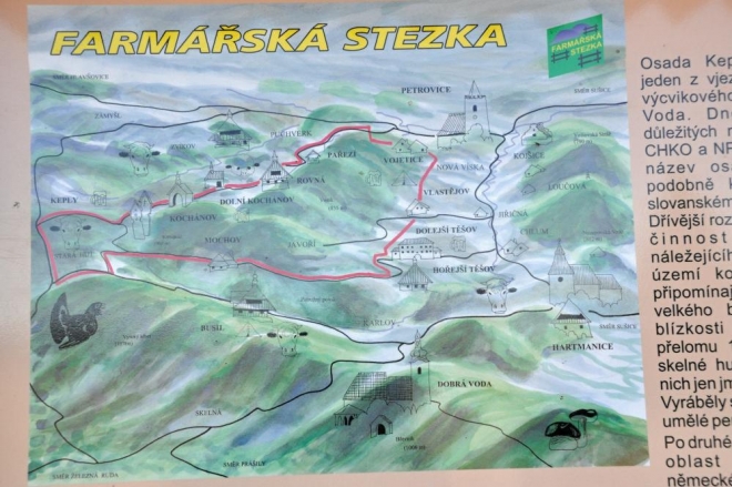 Mapka Farmářské stezky.