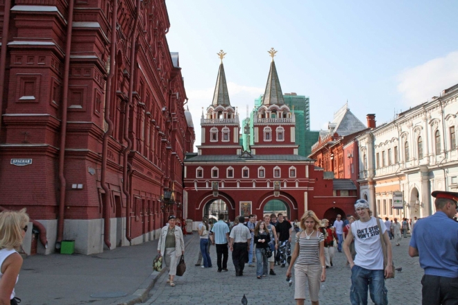Voskresenská brána - pohled z Rudého náměstí