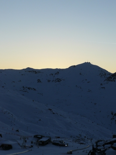 Krásný západ slunce ve Val Thorens