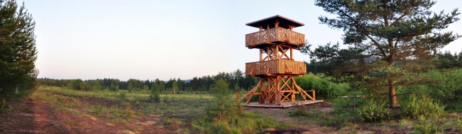 Panorama v zapadajícím slunci.