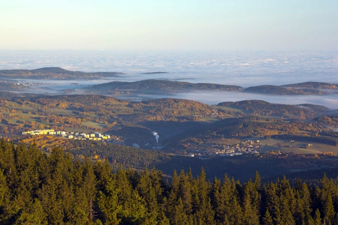 Pohled z Boubínské rozhledny - Vimperk