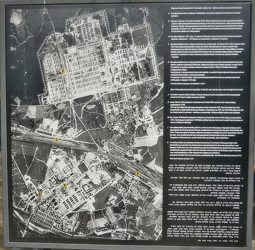 Mapa komplexu plného násilí, smrti, ale i naděje tamějších vězňů (Osvětim - Auschwitz + Birkenau)