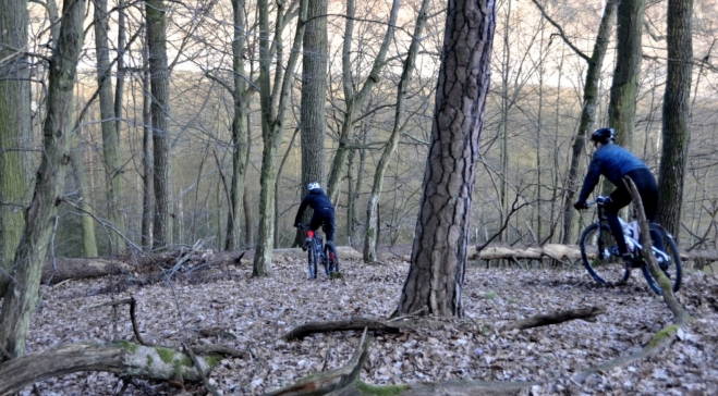 Horský terén při sjezdu do Jistce bikerům dává zabrat. Také já začínám cítil kolena.