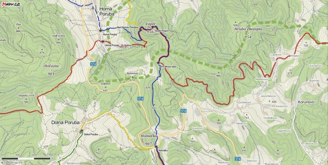 mapka Vápeč