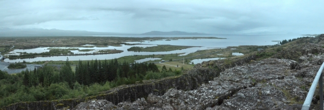 Panorama Þingvallavatnu, největšího jezera na Islandu