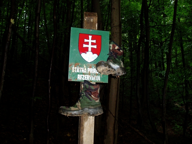 Cestou zkoumáme moji prastarou mapu. Zdá se, že se až tak úplně neshoduje se značkami a jak je vidět, nebyli bychom první, kdo to tady nadobro zabalil.