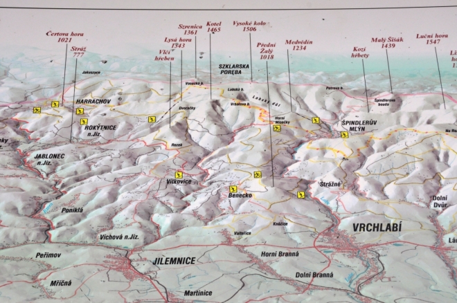 Mapka vrcholů.