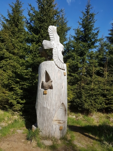 Dřevěné sochy jsou součástí NS Rysí skála.