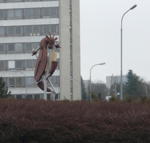 Dudy na jednom z kruhových objezdů