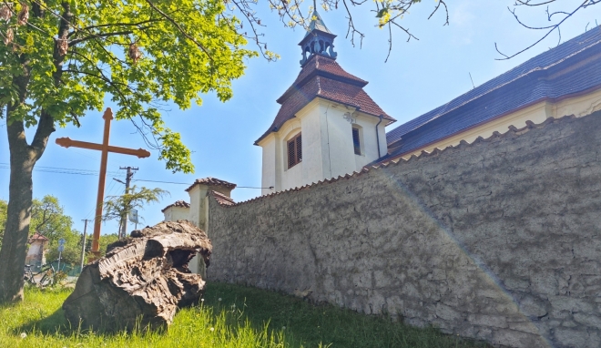 Kostel Narození Panny Marie v Mrtníku. Zaujme střecha krytá šindelem, polychromovaná křížová cesta z roku 1880, lavice s litinovými postranicemi a litinové víko křtitelnice z téže doby. Všechny práce z litiny pochází z komárovských železáren.