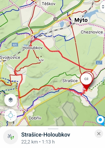 mapa trasy Holoubkov