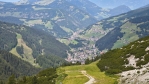 Selva di Val Gardena od horní stanice lanovky Dantercepies.