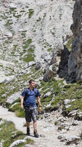 Lukáš na sestupu.
