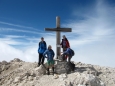 Vrcholové foto celé útočné čtveřice, která Kanin (2 587m) slavně dobyla.