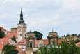 Kostel v popředí je Kostel sv. Anny s napodobeninou Svaté chýše z italského Loretas a Dietrichsteinskou hrobkou.
