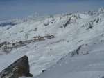 Pohled na Val Thorens z vrcholu Cime Caron