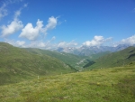 Pohled směrem k horám v okolí Livigna (Livigno není na této fotografii vidět)
