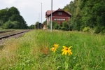 Nemilkov leží asi 2 km od vlakové zastávky, která se nynI jmenuje Nemilkov/Velhartice. Květinami je celé nádraží sladce provoněno a tak nám necelá hodinka do příjezdu vlaku rychle uteče.