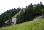Kamenné moře pod Štrochy skrývá i propast, kterou zobrazuje mapka. Hledat ji však nehodláme. Radši při sestupu pískáme, Leny zpívá slovenské popěvky, a snažíme se všelijak hlučet a zasrašit medvědy. 