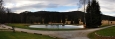 Ranní panorama z terasy apartmánu penzionu Lesovna Žofín.
