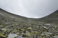 Národní park Rondane, cesta od jezera Rondvatnet na Rondeslottet, Norsko