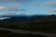 Západ slunce na jihozápadě národního parku Rondane, Norsko
