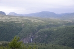 Vodopád Veslulfossen, národní park Rondane, Norsko