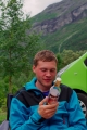 Parkoviště pod vodopádem Mardalsfossen, Norsko