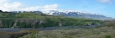 Výhled na přebroděnou řeku a Eyjafjallajökull.