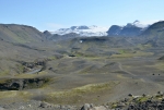 Pohled k Mýrdalsjökull údolím řeky Fremri-Emstruá. 