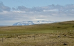 Pohled na ledovec Eiríksjökull, jeden z malých ledovců pokrývajích jednu horu