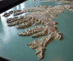 Západní fjordy na 3D modelu Islandu na radnici v Reykjavíku. Třeba se tam podíváme příště.