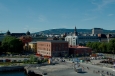 Centrum Osla ze střechy Nové budovy Opery