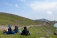 U jezera Kari pod vrcholem Aragats, Arménie