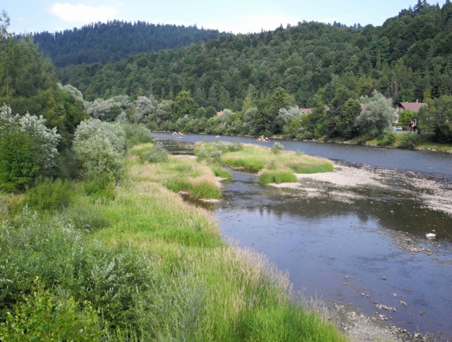 Dunajec z hraničního mostu...