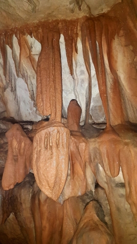 Krápníky v jedné z jeskyních výklenků štoly mohou připomínat ledacos...