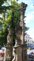 Sousoší sv.Floriána,sv.Jana Nepomuckého s křížem na Starém náměstí. 