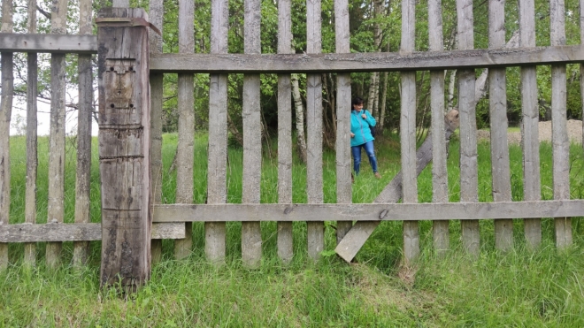 Průlez plotem obory. 