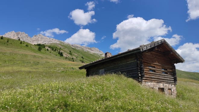 Na cestě k chatě Ganischger Alm. 