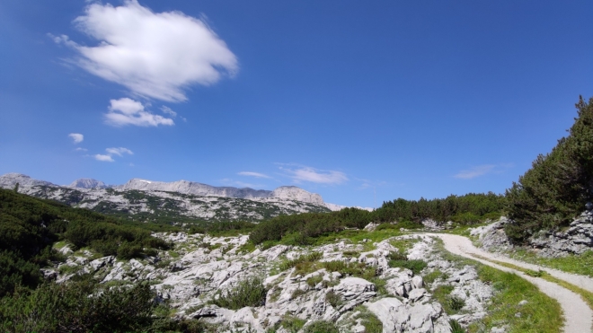 Krajina je velmi podobná Totiž Gebierge. Však také  Mrtvé pohoří s Dachstein sousedí. 