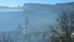 Zvonice sv. Jana Nepomuckého a kostel Navštívení Panny Marie.