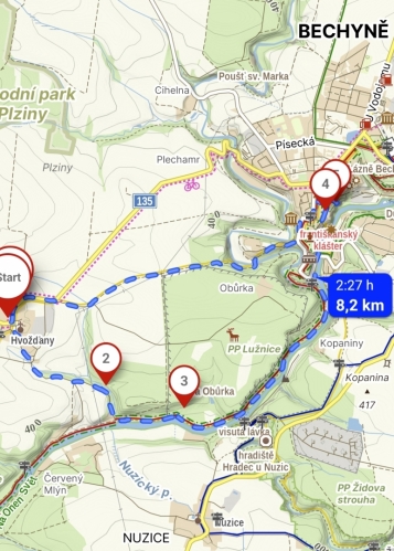 Mapa treku